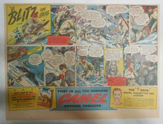 Ww 2 Camel Cigarette Ad: Us Ski Troopers Blitz On Skis Size: 11 X 15 Inches