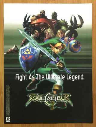 Soul Calibur Ii 2 Gamecube 2003 Link Zelda Print Ad/poster Official Caliber Rare
