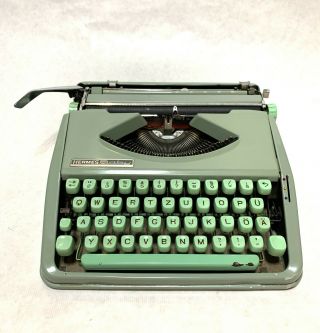 Vintage Hermes Baby (rocket) Green Typewriter W Case Swiss Made 1963