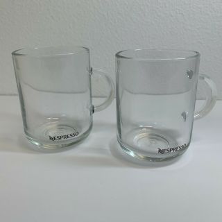 Set Of 2 Nespresso Clear Glass Espresso Mugs Cup Clear Konstantin Made In France