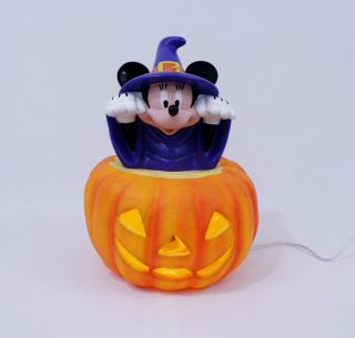 Disney " Minnie Mouse " Light Up Blow Mold Jack O Lantern Halloween Pumpkin 1996