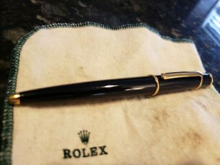 Authentic Cartier Diabolo Ballpoint Pen.  Black Composite With Gold Trim