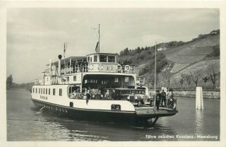 Ferry Between Constance - Meersburg Germany Real Photo Postcard Alte Autos Cars