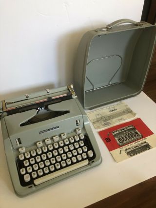 Hermes 3000 Switzerland Portable Typewriter W/case 1968 Vintage