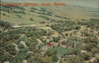 Wessington Springs,  Sd Aerial View Of City Jerauld County South Dakota Postcard