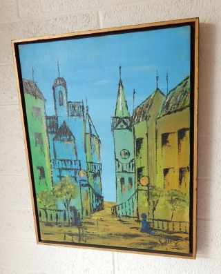 Mid - Century - Modern Oil Painting Signed