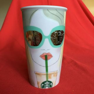 Starbucks Los Angeles City Coffee Travel Mug 12 Oz With Lid La Ceramic Cup T30