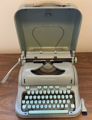Vintage Hermes 3000 Typewriter With Case And Brush In
