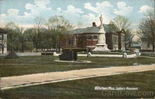 Watertown,  Ma Soldiers Monument Leighton Middlesex County Massachusetts Postcard