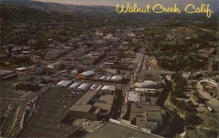 Walnut Creek,  Ca Aerial View Of Town Contra Costa County California E.  F.  Clements