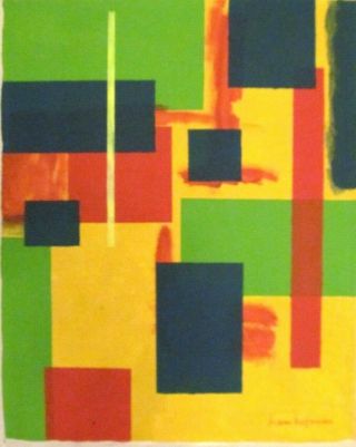 Vintage Abstract Acrylic On Canvas Hans Hofmann Modern Art 20th Century