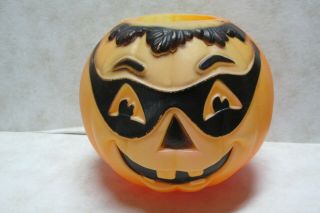Vintage Masked Pumpkin Jack - O - Lantern Halloween Blow Mold (missing The Light)
