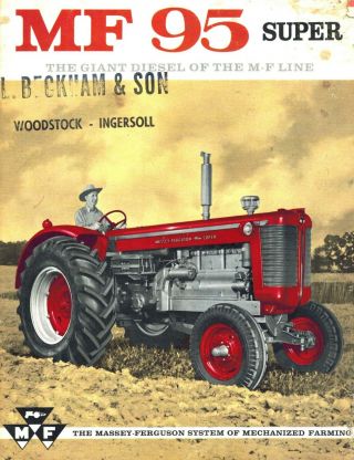 Massey Ferguson Vintage 95 Tractors Sales Brochure 202/161 - 10 - 2 1961