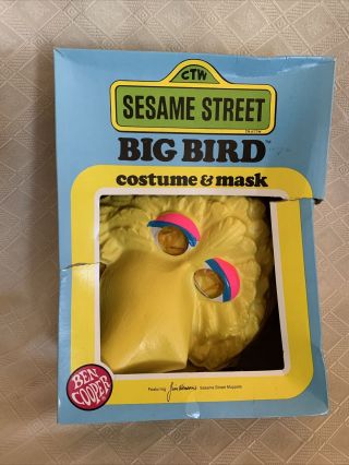 Vintage 1979 Ben Cooper Sesame Street Muppet Big Bird Costume And Mask Size 2 - 3