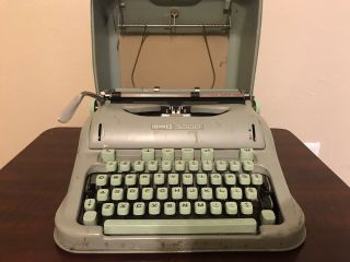 Hermes 3000 Vintage Typewriter Made In Switzerland Sea Foam Green