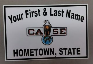 Personalized Case Eagle Tractor Aluminum Name Sign