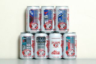 1993 Diet Coke / Coca Cola 7 Cans Set From The Usa,  Cincinnati Reds