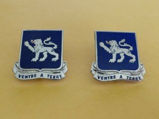 Us Army 68th Armored Regiment Unit Crests,  Insignia,  Di,  Dui,  Theater Made Pair