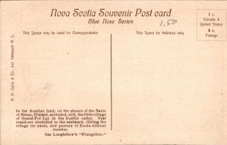 Vintage Postcard.  Village of Grand Pre Nova Scotia 