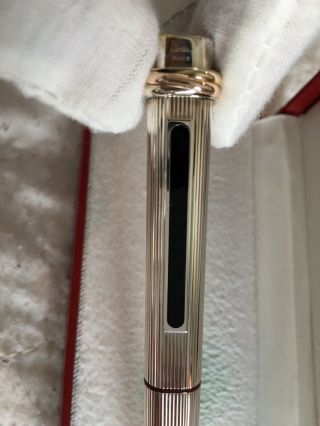 Vintage Les Must de Cartier Vendome Trinity Pen Silver With Black Lacquer 2