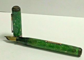 Vintage Waterman Patrician Fountain Pen Green Speckled Pattern
