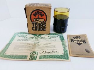 Vintage Texas Crude Oil Company Mini Barrel Stock Certificate One Share 1977