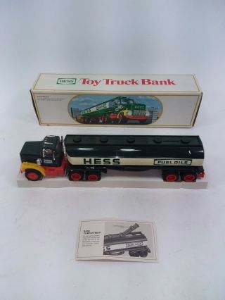 1984 Amerada Hess Truck Tanker Toy Bank With Box & Packaging D