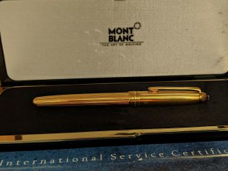 MONTBLANC Meisterstuck Solitaire Vermeil 18K Gold Nib Fountain Pen 3