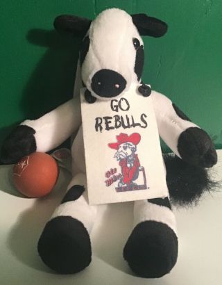 Ole Miss Colonel Rebel Chick - Fil - A 8” Plush Cow W Plastic Football