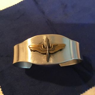 Wwii Us Army Air Corps Cuff Bracelet Wings With Propeller