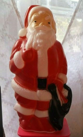 Vtg 1968 Empire Santa Claus Table Top 14 " Christmas Lighted Plastic Blow Mold