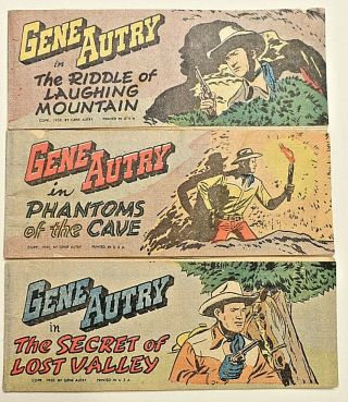 (3) 1950 Gene Autry Quaker Oats/wheaties Cereal Premium Mini - Comic Books