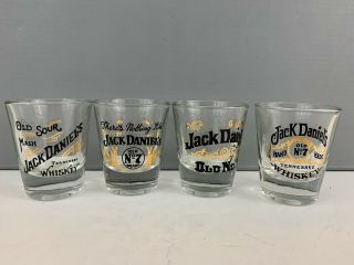 Jack Daniels Vintage Shot Glass Set Of (4) Shot Glasses