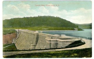 Croton Lake Ny - View Of Cornell Dam - Postcard York City Water Supply