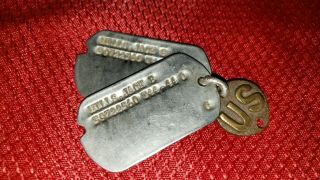 Wwii Dog Tags T44 - 44 Us Army Military Notched O With Us Keepsake