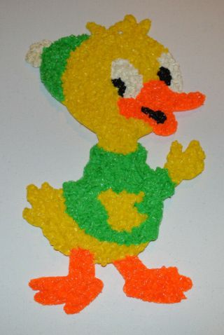 Easter Green Dressed Duck Melted Plastic Popcorn Decoration Hanging Spring