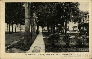 1924 Altamont,  Ny Residential Section,  Main Street Albany County York Postcard