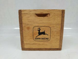 Vintage JOHN DEERE MOLINE ILL Wood Pen/Pencil Holder Display Box/Crate 4 