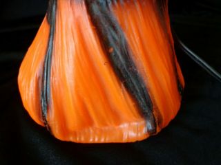 Vintage 1980 ' s Orange Plastic PUMPKIN & HAYSTACK Halloween BLOW MOLD Light 3