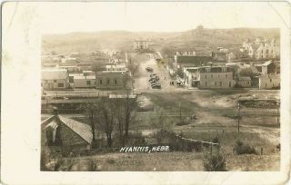 Hyannis,  Ne Nebraska 1928 Rppc Postcard,  Birdseye View