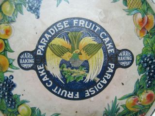 Paradise Fruit Cake Ward Baking Co Advertising Tin 
