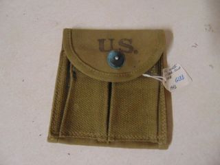 Us Military Vintage Ww2 World War Two Ammo Pouch Dated 1943 Us