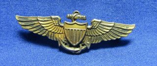 Wwii 1/20 10k Gold Filled Navy Naval Aviator Pilot Wings Badge By Balfour
