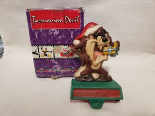 Vintage Looney Tunes Tazmanian Devil Cast Iron Christmas Stocking Holder