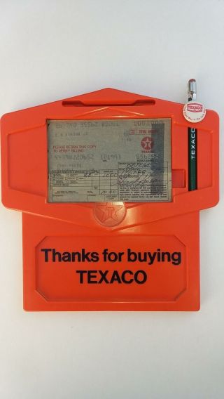 Vintage Texaco Credit Card Tray With Button Pencil (thanks For Buying Texaco)