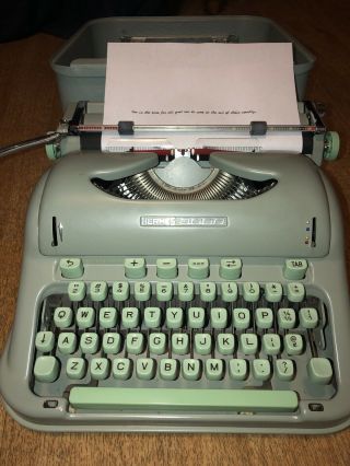Hermes 3000 Portable Typewriter Cursive Script Vintage 1964