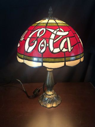 Coca Cola 16 " Lamp Stained Tiffany Style Plastic Shade (see Pictures)