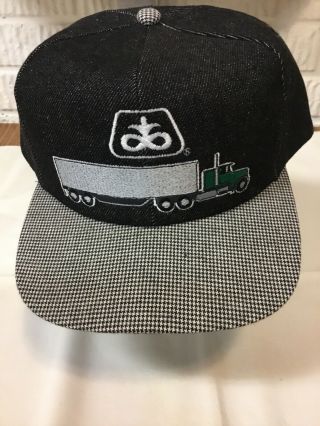 Vintage Pioneer Seed Corn Trucker Hat K Brand Snapback Black With Checked Bill