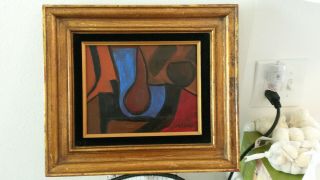 Framed Russian School Oil On Canvas Abstract Painting.  Signed,  Volkoff.