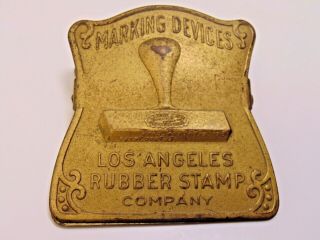 Vintage Art Nouveau Los Angeles Rubber Stamp Company Paper Clip Holder